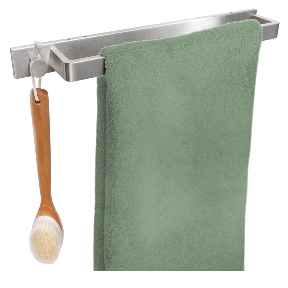 Saffron & Sage Brushed Steel Towel Rack